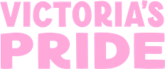 Victoria pride logo in pink and white