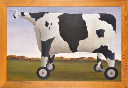 Dobell’s Cow On Wheels oil painting artist John Kelly