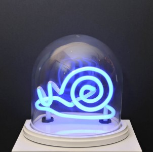 Snail - Neon in Glass Dome - artist Euan Heng 