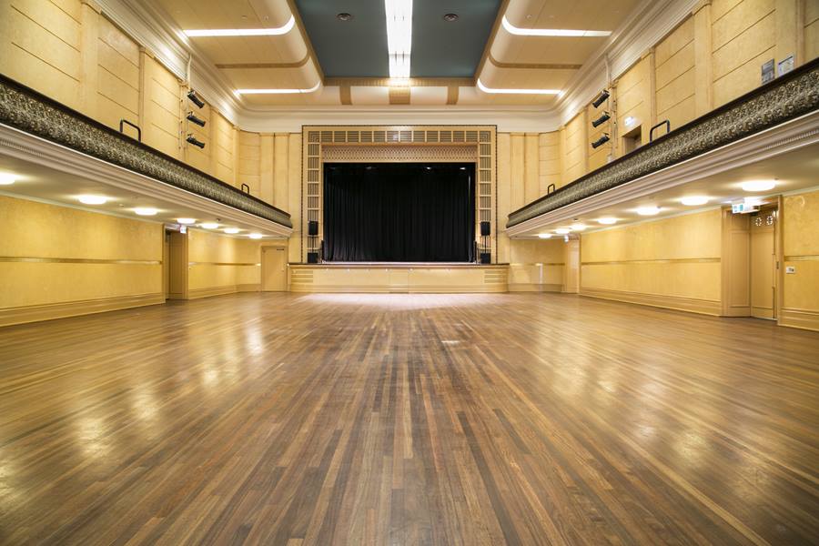 Collingwood Town Hall empty ballroom