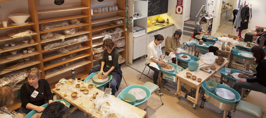 Image of students at Slow Clay