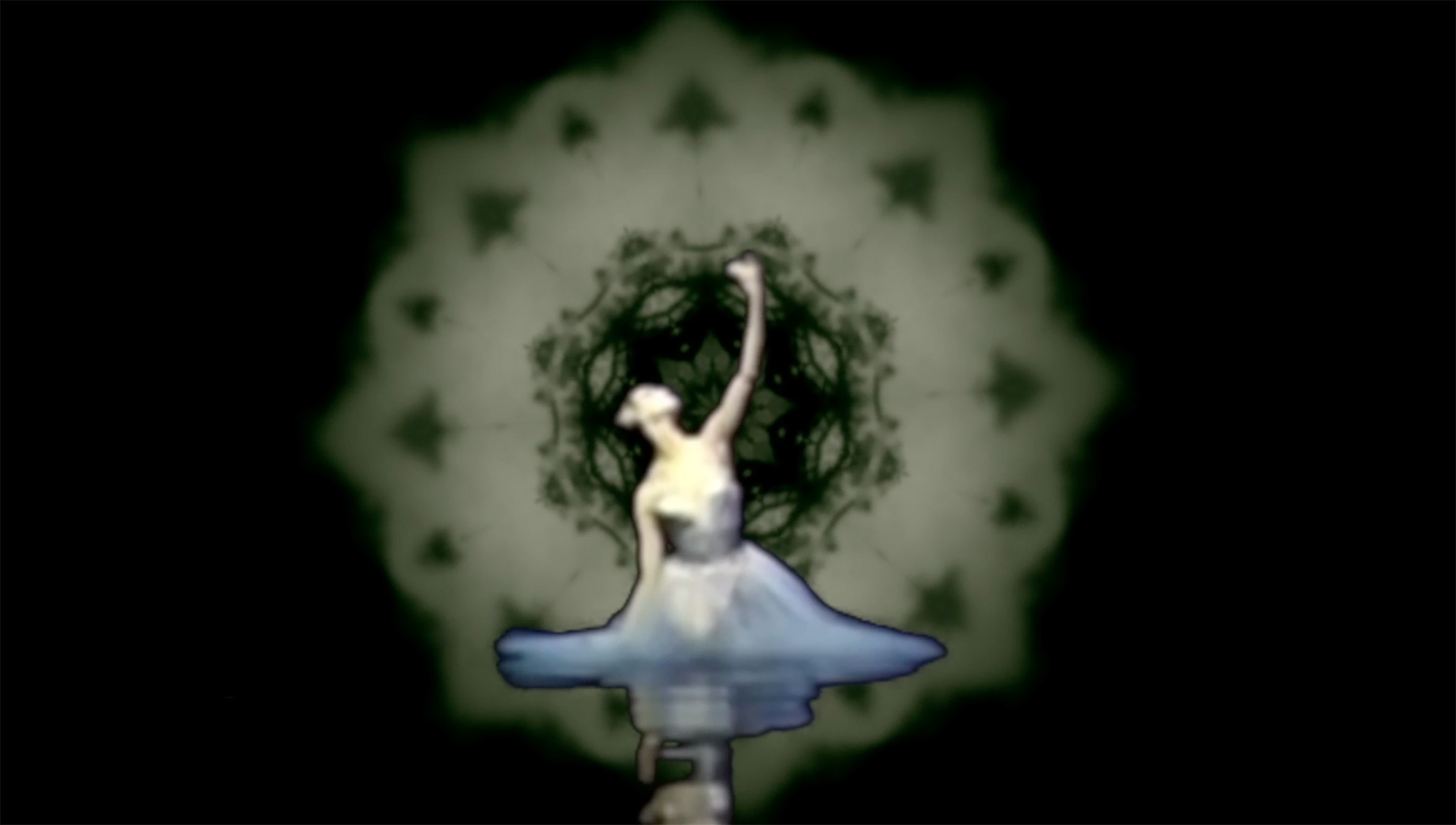 Textual analysis I by Simon Rose. An image of what appears to be a distorted ballet dancer, with a holographic image behind.